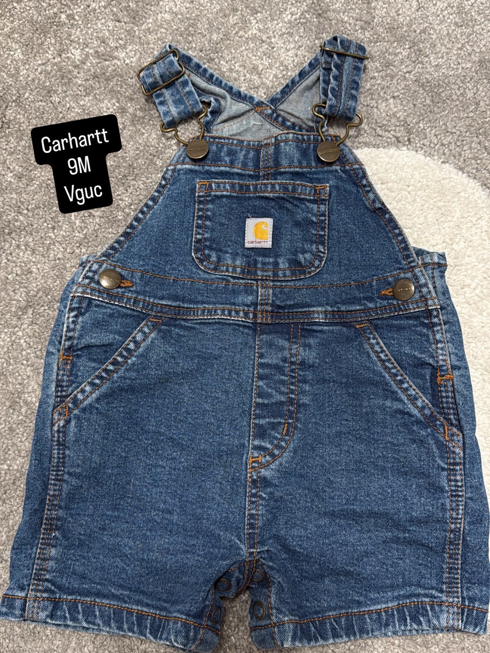 Carhartt Toddler Denim Short Overalls - Blue